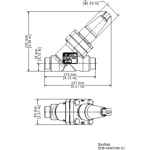 Danfoss Shut-Off Valve SVA-S SS 20 Globe 3/4'' ANSI Sch 40 Butt Weld with Seal Cap