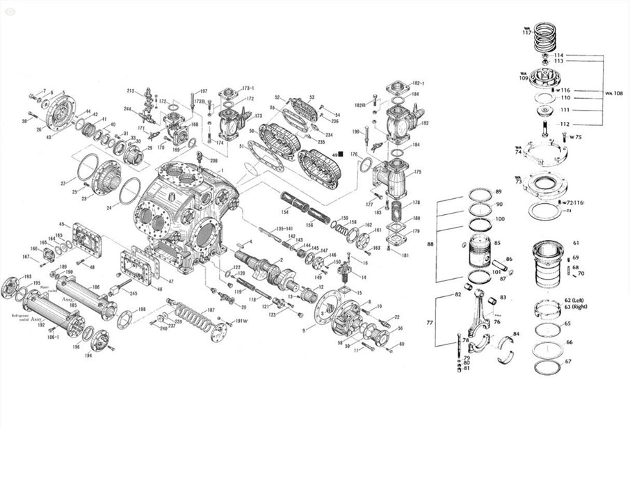 CRANKSHAFT, BALL BEARING 6A, 42A