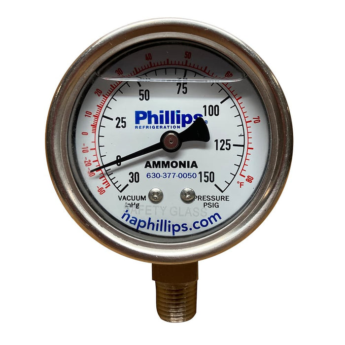 Phillips Refrigeration Gauge Refrigeration Grade with CRN 316 SS