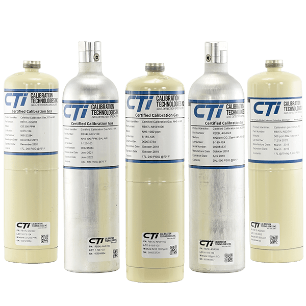 CTI RB34L Certified Calibration Gas, 34L, 100 ppm NH3, Balanced in Air