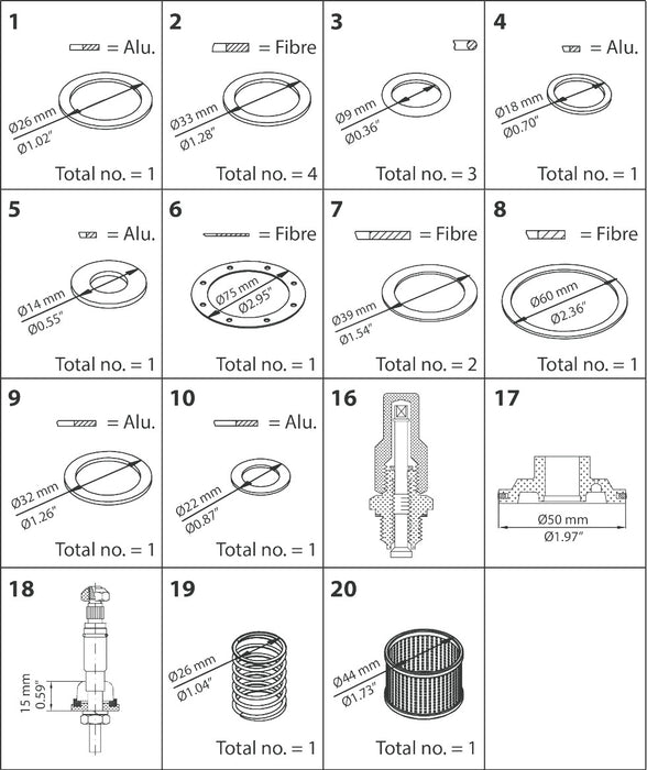 Danfoss PM 20 Complete Rebuild Kit C (Includes Gaskets and O-Rings)