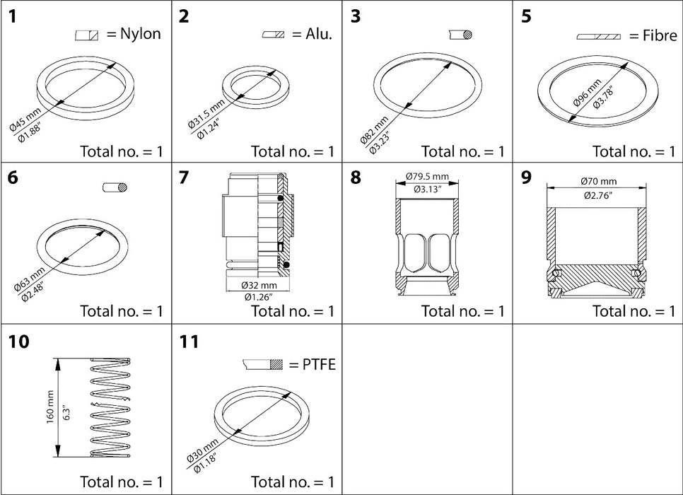 Danfoss SCA and SCA-X 80-3 Complete Overhaul Kit